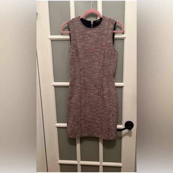 Theory tweed, pink & navy palette dress a line. Like new - Picture 6 of 7